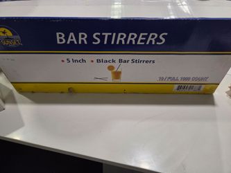10,000 Black Bar Stirrers – 5 Inch – Bulk Case