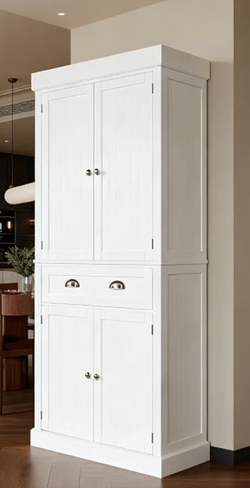 2-Storage Cabinet - White  - 30” W, 15.7” D, 72” H (VINGLI)