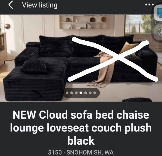 NEW Lounge Sofa Chaise With 3 Pillows. (Not The Couch)