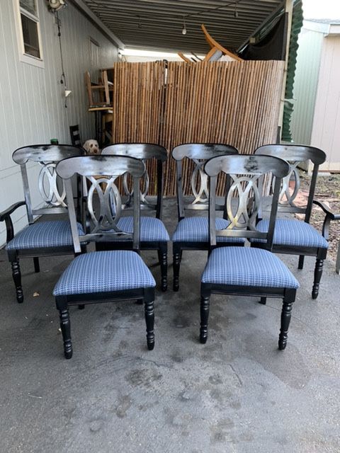 6 Sillas 🪑 Recién Tapizadas Casi Nuevas