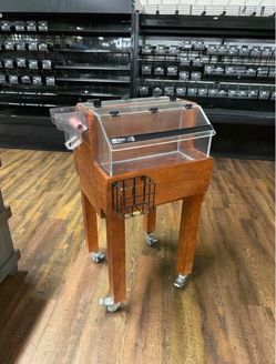 Wooden Bulk Bin Display Stand on Casters