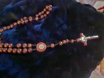 Wood Bead Rosary with Crucifix