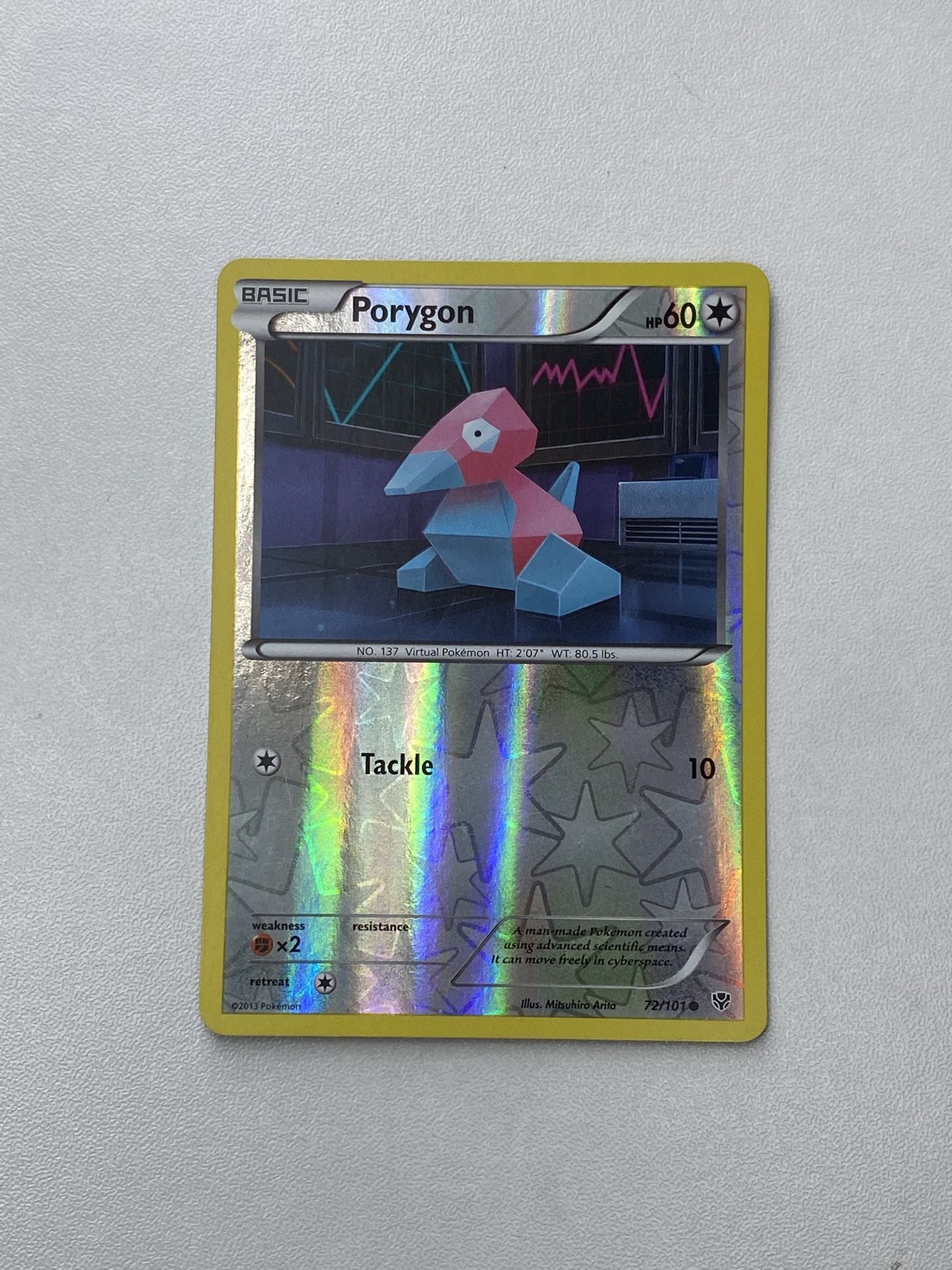 PokemonPorygon 72/101 2013 Common Reverse Holo Pokemon Trading Card Game TCG