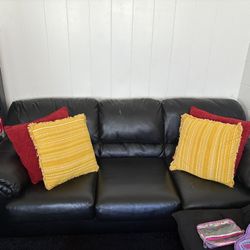 Leather Couch With Queen Pullout 