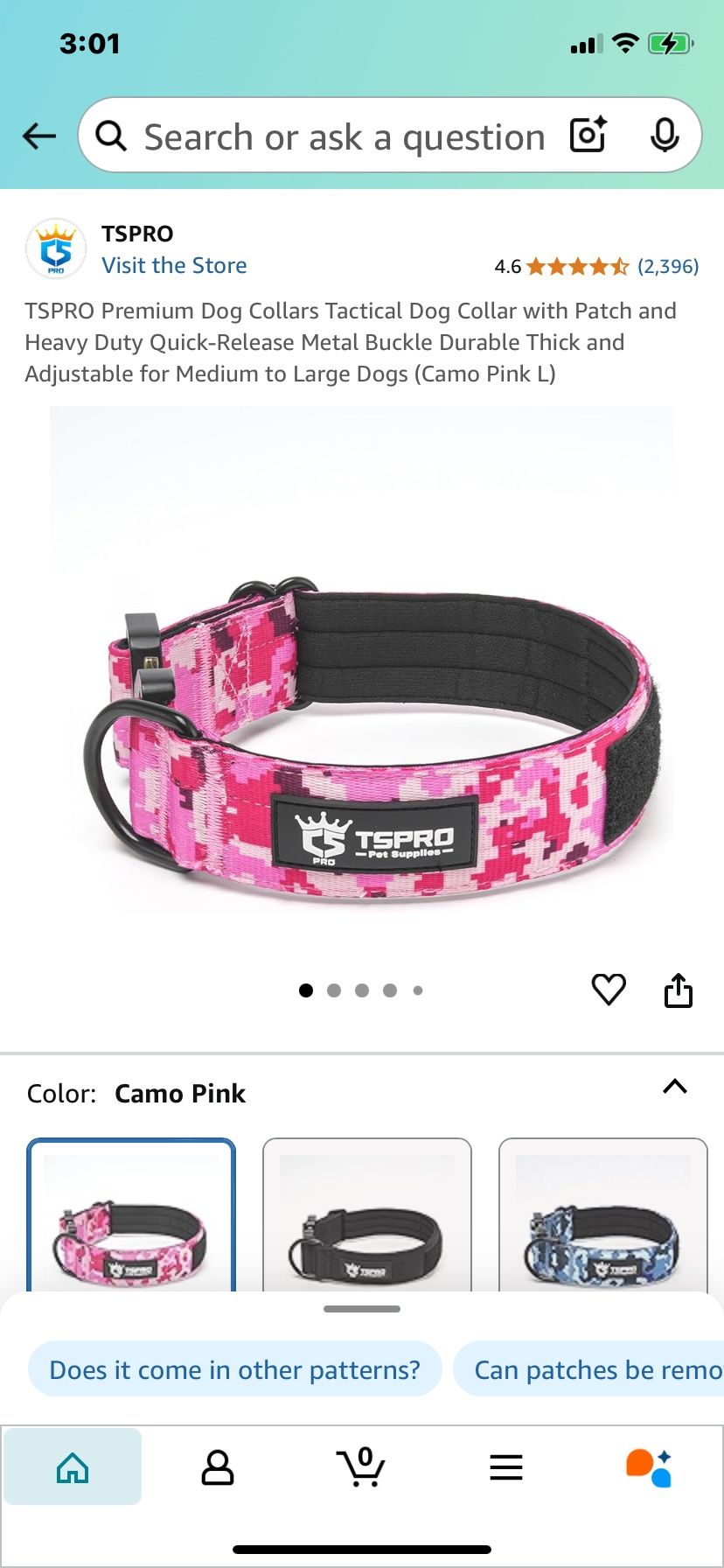 Brand New Dog Collar M/l Pink Cami