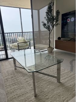 Glass coffee table- 750$ Retail