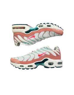 Nike Air Max Plus Kids 5.5Y  White/Pink/Light Blue Lace-Up Mesh Low Top