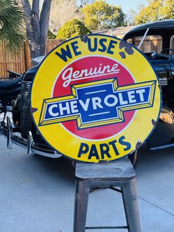 Chevy Porcelain Advertising Sign 30 Inches 