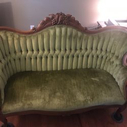 Charming Green Victorian Sofa