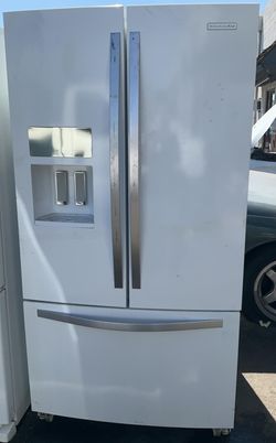 Kitchen Aid French Door  White Refrigerator
