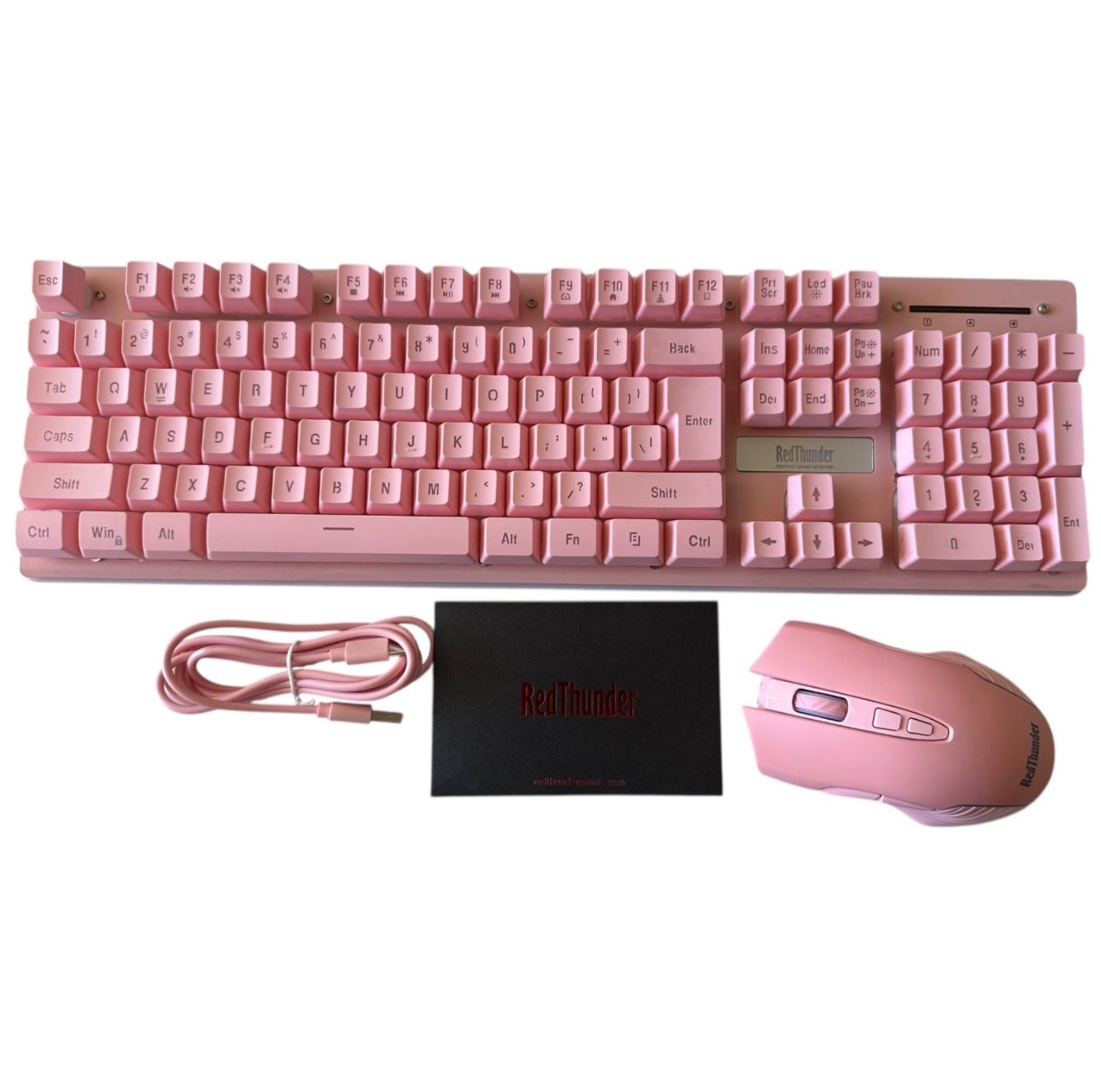 RedThunder K10 Pink Wireless Gaming Keyboard & Mouse Combo – Tested & Working