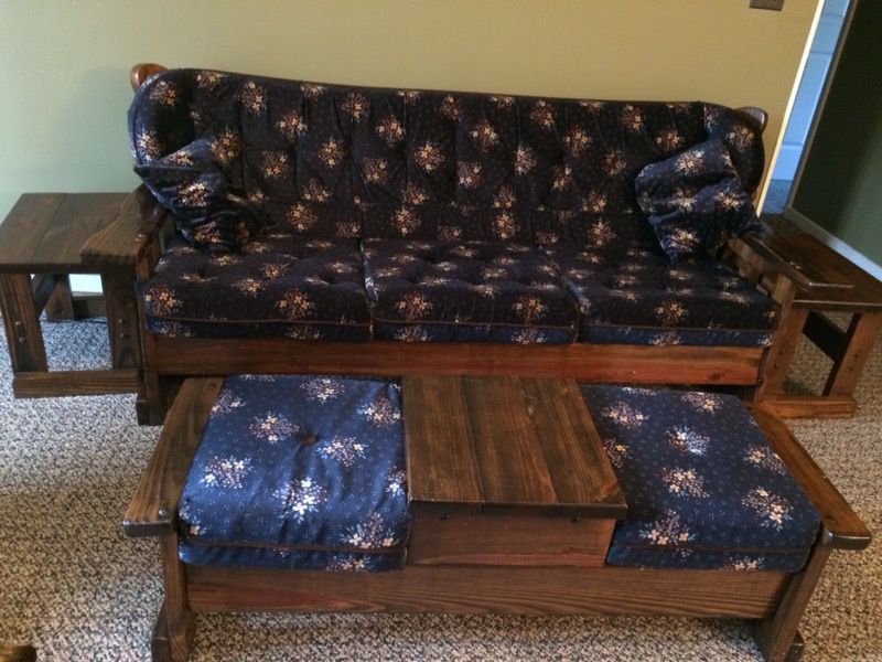 solid wood sofa set with cushions