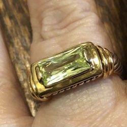 Gold plated sterling silver lemon quartz ring new with tags size 8