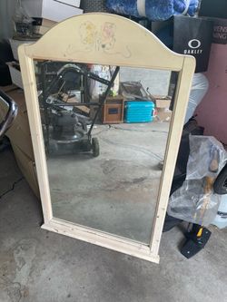 Vintage Floral Wood Framed Wall Mirror – Large Shabby Chic Bedroom Mirror