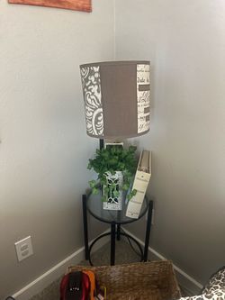 Side table with Lamp Attachment