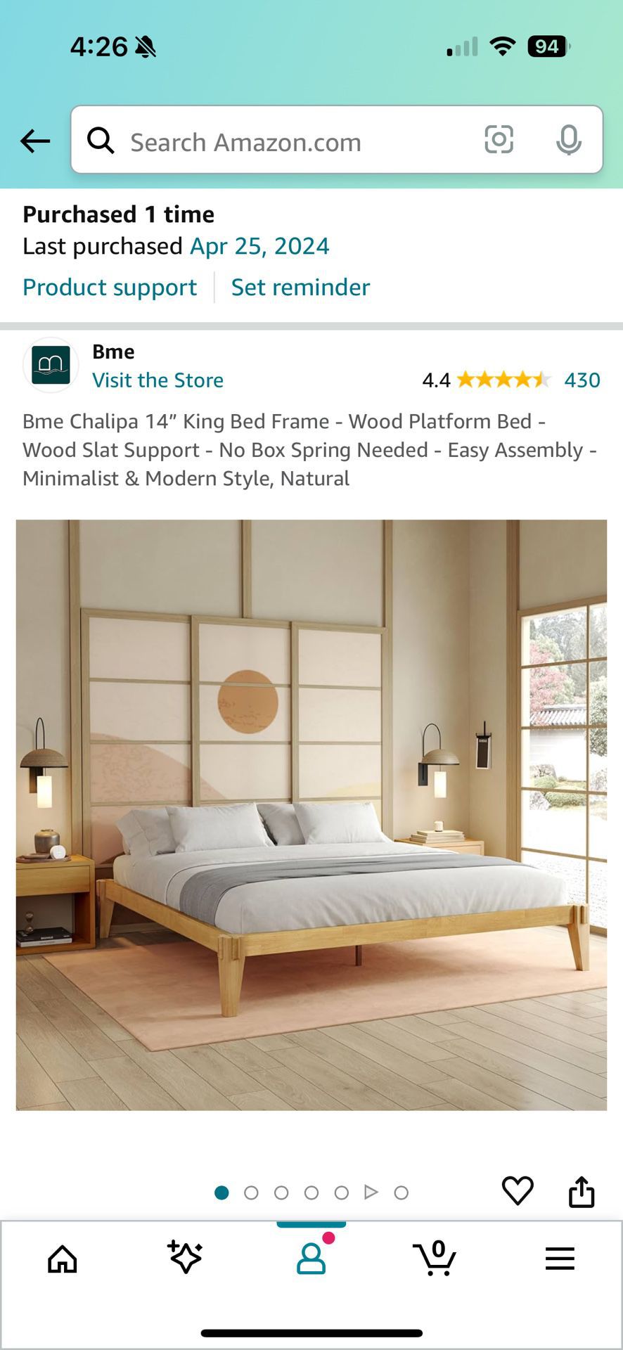 Brand New In Box King Wood Bed Frame