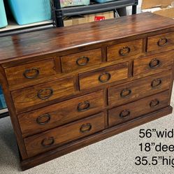 Dresser-Beautiful Hardwood, Metal Pulls, 11 drawers