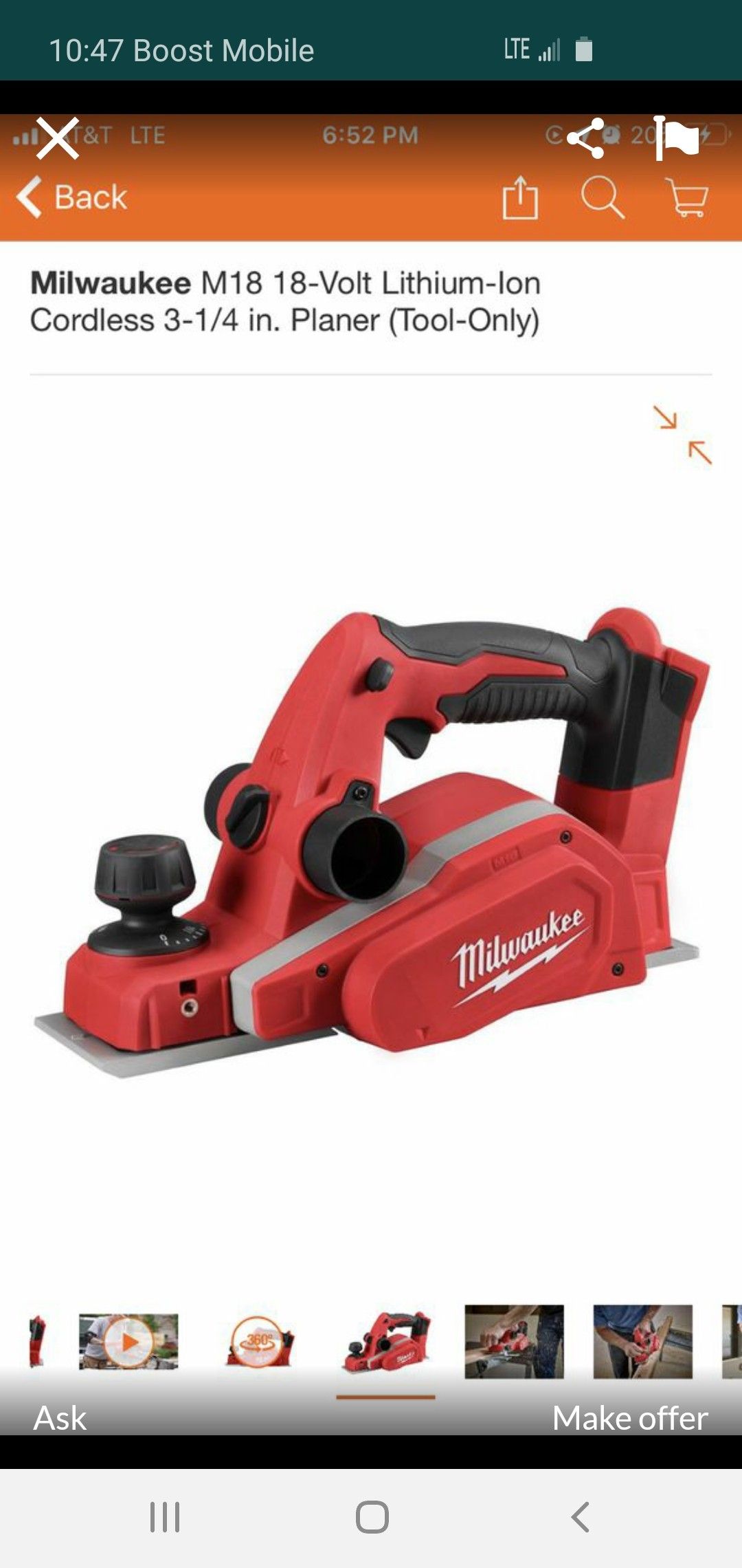 milwaukee m18 3/4 planer tool only *NEW IN BOX *