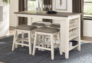 Perfect addition to your dining nook w/builtin bookcase in two-tone finish