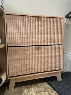37" Shoe Cabinet with 2 Flip Drawers
