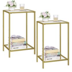 2 Gold End Tables 