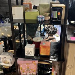 5 Tier Black Glass Shelf Etagere