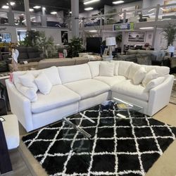 Pluma Ivory Fabric Modular Sectional / 4pc