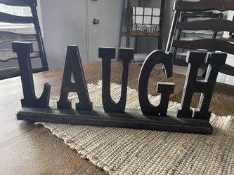 Laugh Wood Decor Sign