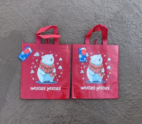2 Brand new Polar Bear Christmas reusable bags
