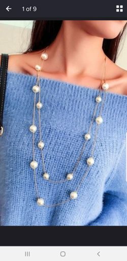 New Fashion Double Pearl Beads Necklace