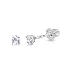 14K Gold 2.5mm CVD Lab Diamond Stud Earrings