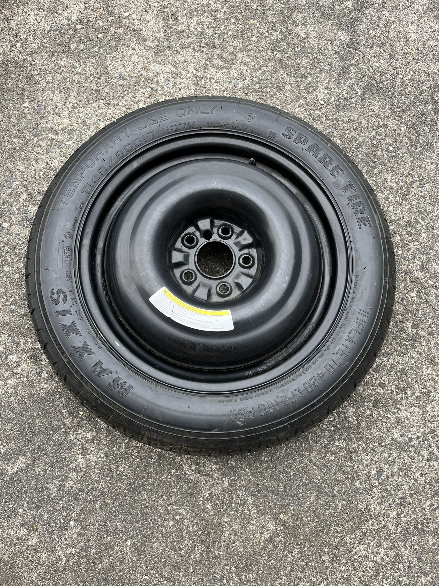 2010 To 2019 Nissan 370z OEM Spare Tire And Rim