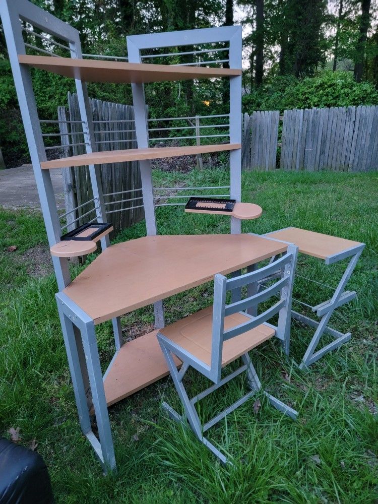 Corner Desk with Matching Chair and Printer Stand