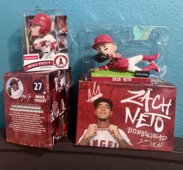 Mike Trout And Zach Neto Bobbleheads 