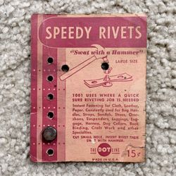 Vintage SPEEDY RIVETS Store Display Advertising - The Dot Line - Made in USA