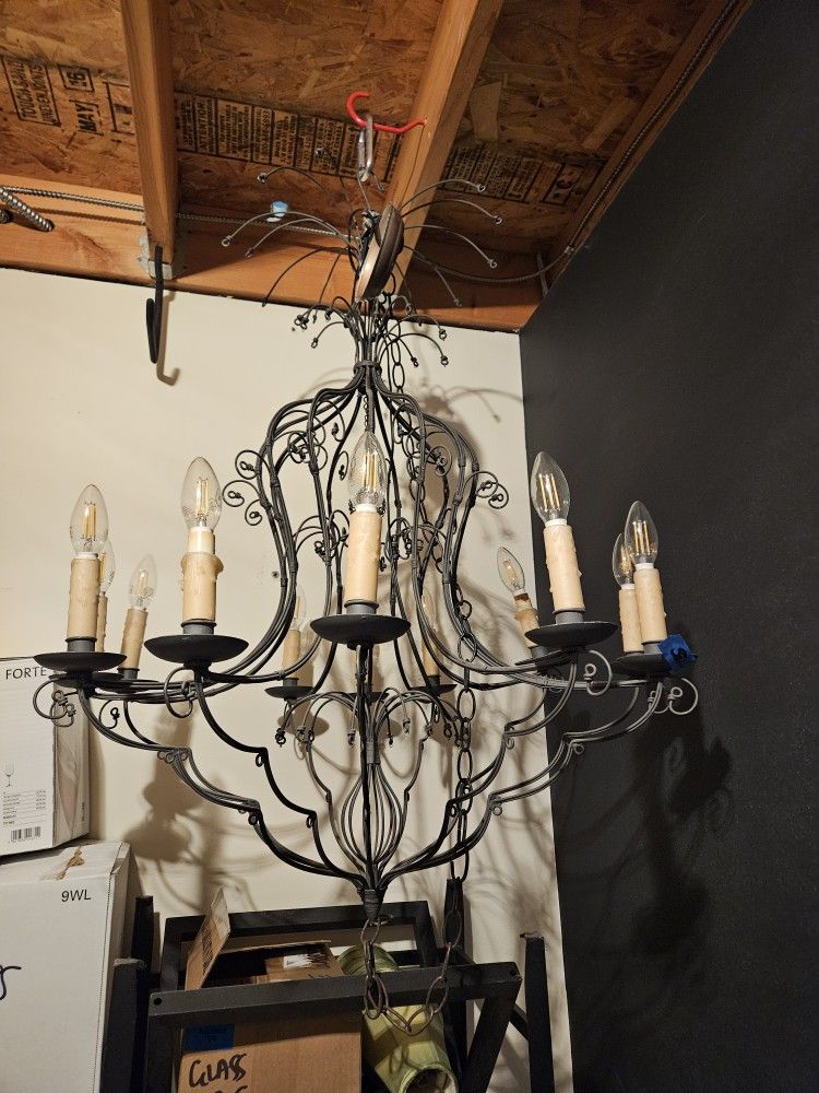 Antique Vintage Chandelier In Working Condition