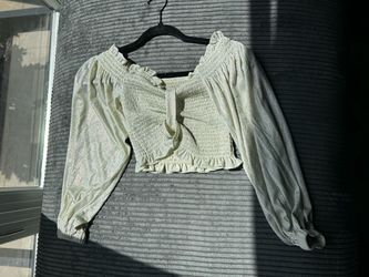 Tan shimmer crop top