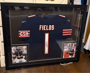 Justin Fields Framed Autographed Jersey
