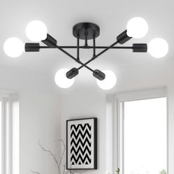 BRAND NEW 6 Light Sputnik Light Fixtures Ceiling Mount for Bedroom, Living Room(Bulbs and switches are not included)
