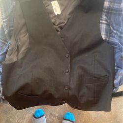 Men’s Warehouse Button Up Vest And Belt Waist Wrap On Body