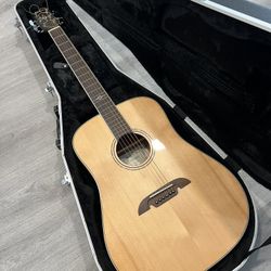 Left Handed Alavarez AD60L Acoustic Guitar With Hard shell Case 