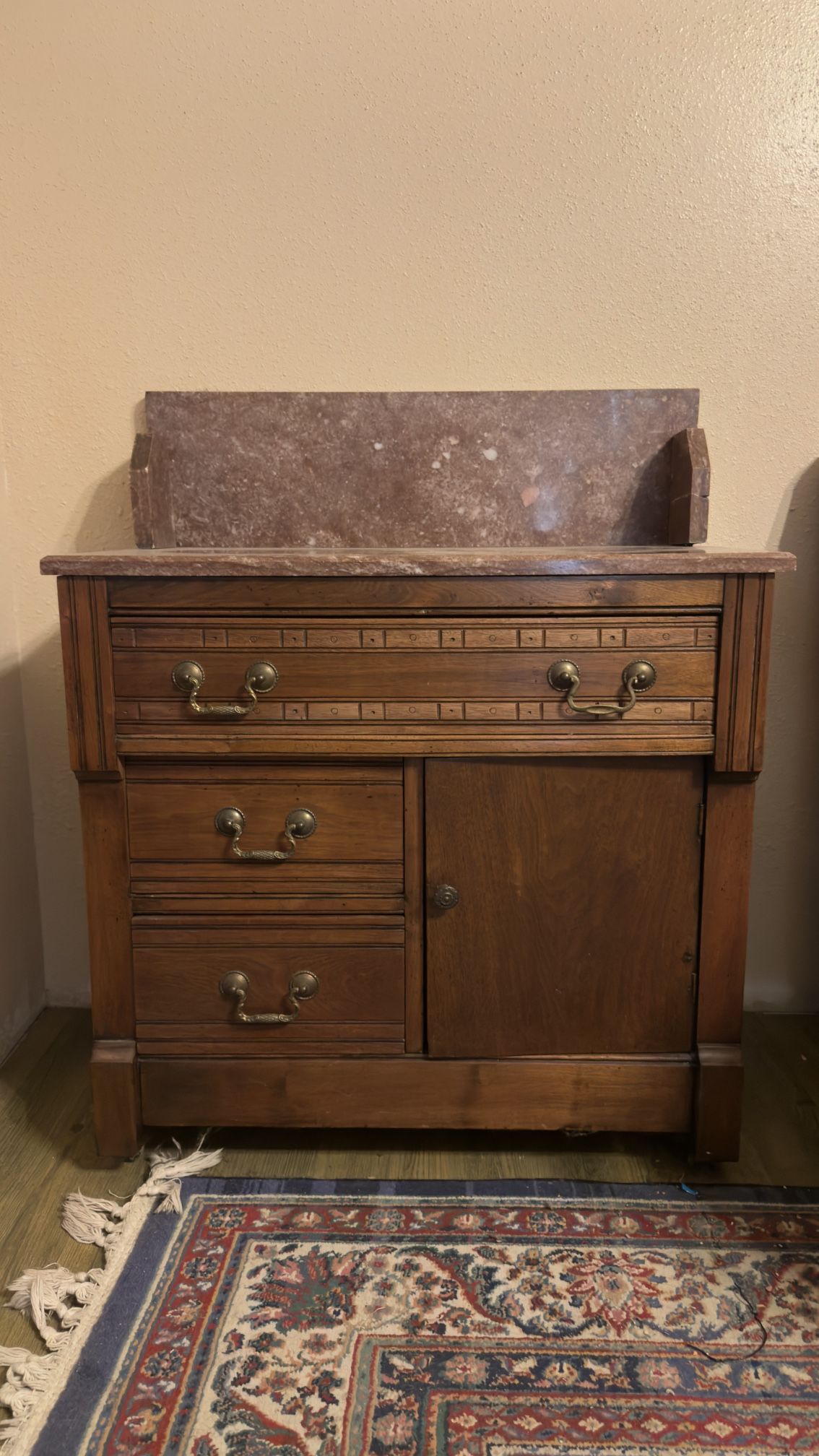 Washstand With Red Marble Top