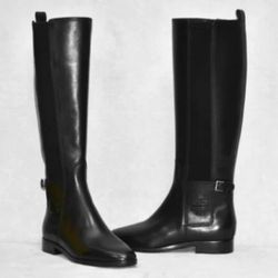 Polished Leather Tory Burch Riding Boots 
