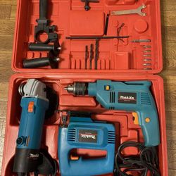 🔧 Makita Corded 3-in-1 Combo Kit – Drill, Angle Grinder, Jigsaw