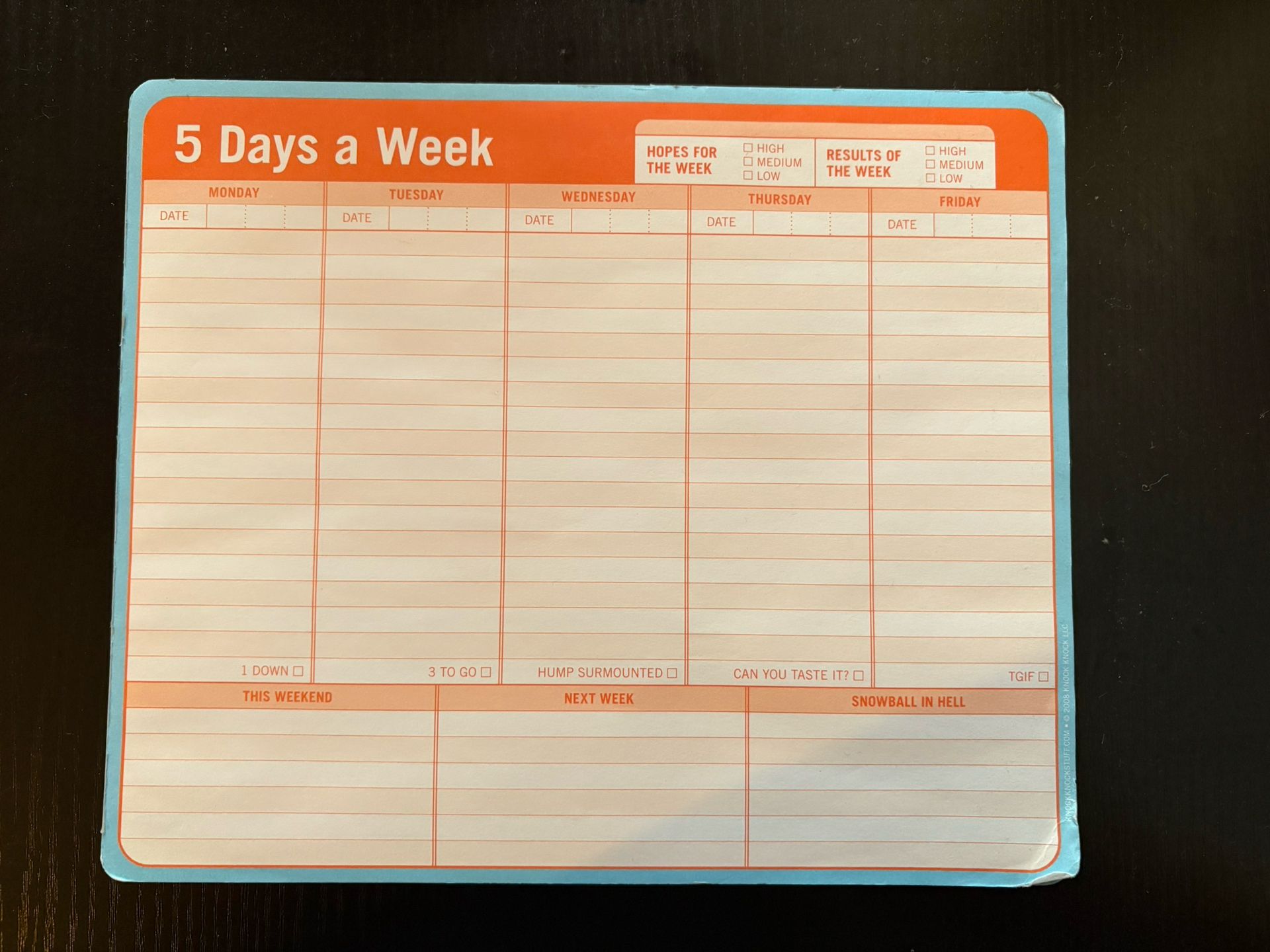 5 Days A Week Planner