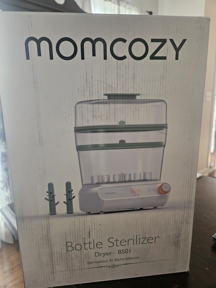 Momcozy 3 Layers Large Bottle Sterilizer and Dryer, Fast Sterilize and Dry, Universal Bottle Sterilizer for All Bottles & Breast Pump Accessories