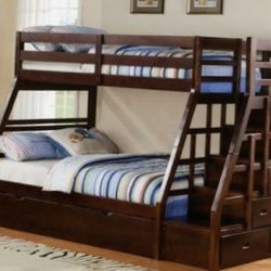 Bunk bed Twin over Full with Staircase and Storage FREE MATTRESSES!