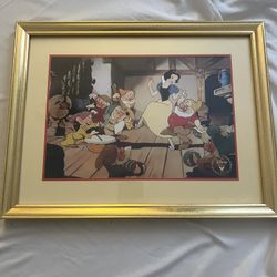 Disney Snow White & The Seven Dwarfs Framed Print – Vintage Animation Art – Classic Disney Wall Decor