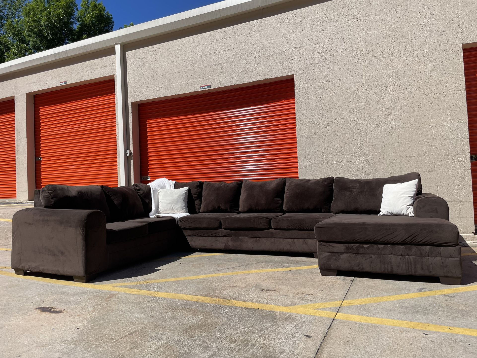 Huge Brown Sectional Couch With Free Delivery!