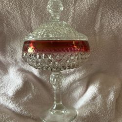 Vintage Indiana Glass Ruby Flash Candy Dish